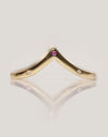 Anillo Doble Peak Pink Plata Baño Oro