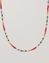 Crystals Rainbow Stainless Steel Gold Necklace