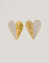 Earrings Mussel Enamel Steel 18kt Gold Plated