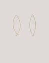 Pendientes Arch Bean Pearl Plata Baño Oro