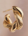 Mini Twist Stainless Steel Gold Hoop Earrings