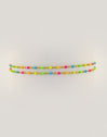 Tobillera Doble Dots Neon Enamel Acero Baño Oro