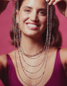 Long Crystals Cleopatra Stainless Steel Gold Necklace