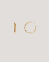 Bamboo Steel Gold-Plated Hoop Earrings - vista 4