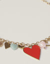 Collar Multicharms Corazones Acero Baño Oro