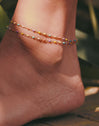 Double Dots Colors Enamel Stainless Steel Gold Anklet