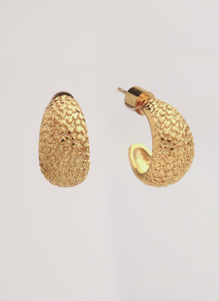 Antique Stainless Steel Gold Hoop Earrings