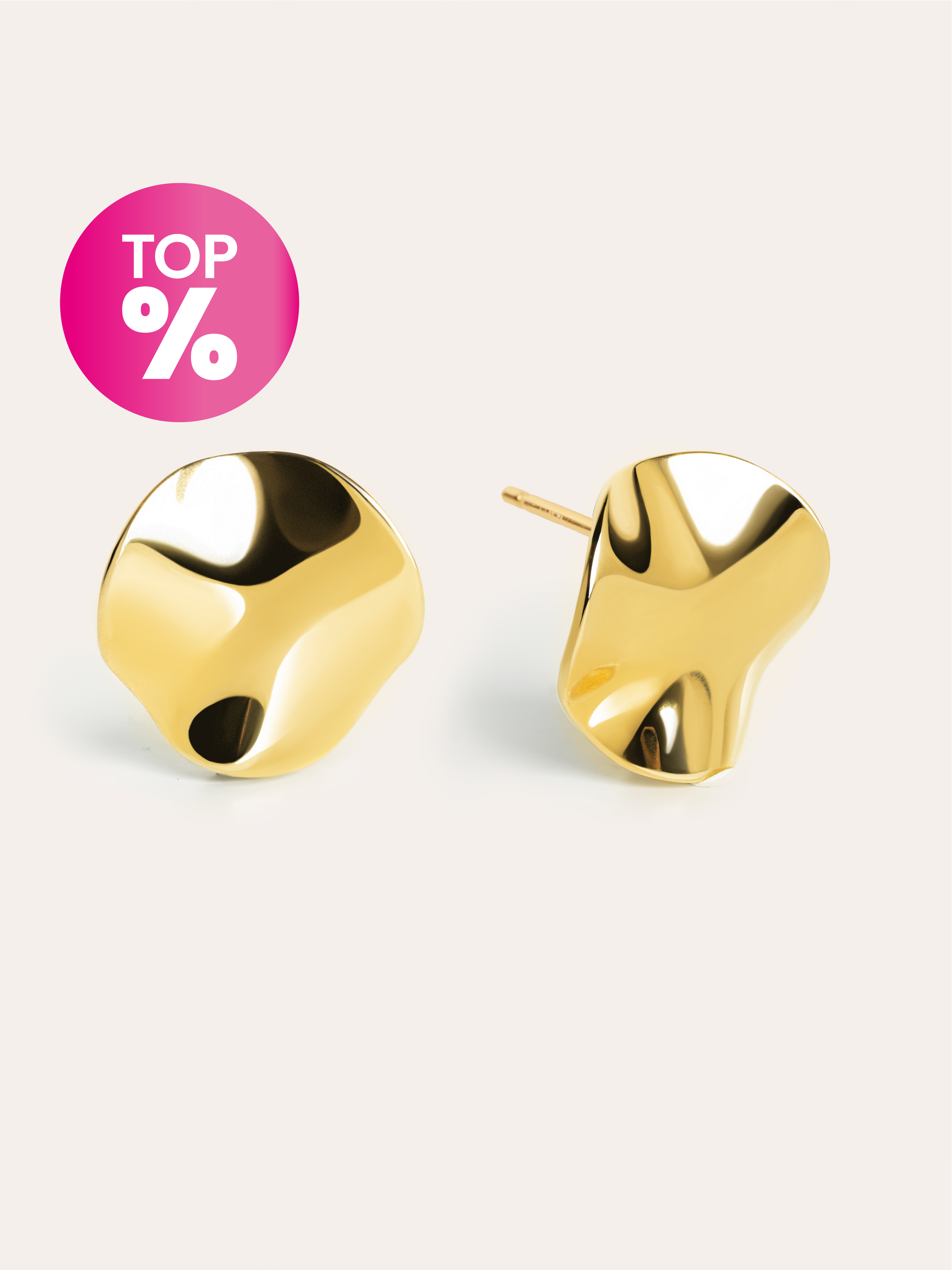Pendientes Waves Acero Baño Oro