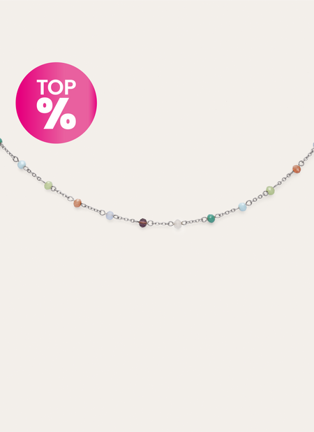 Collar Crystals Colors Acero