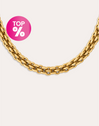 Collar Big Rope Acero Baño Oro