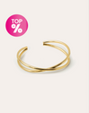 Brazalete Cruzado Acero Baño Oro