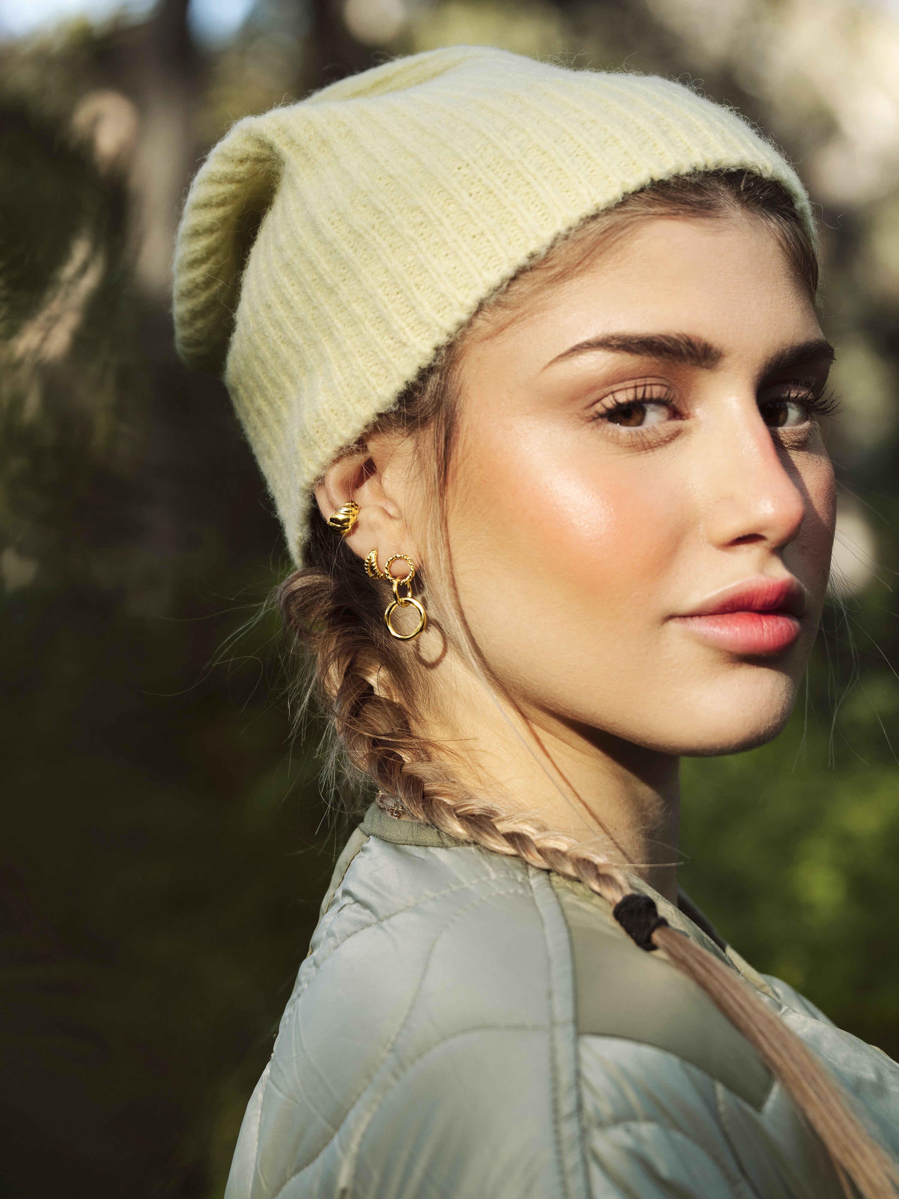 Double Twist Gold Earrings