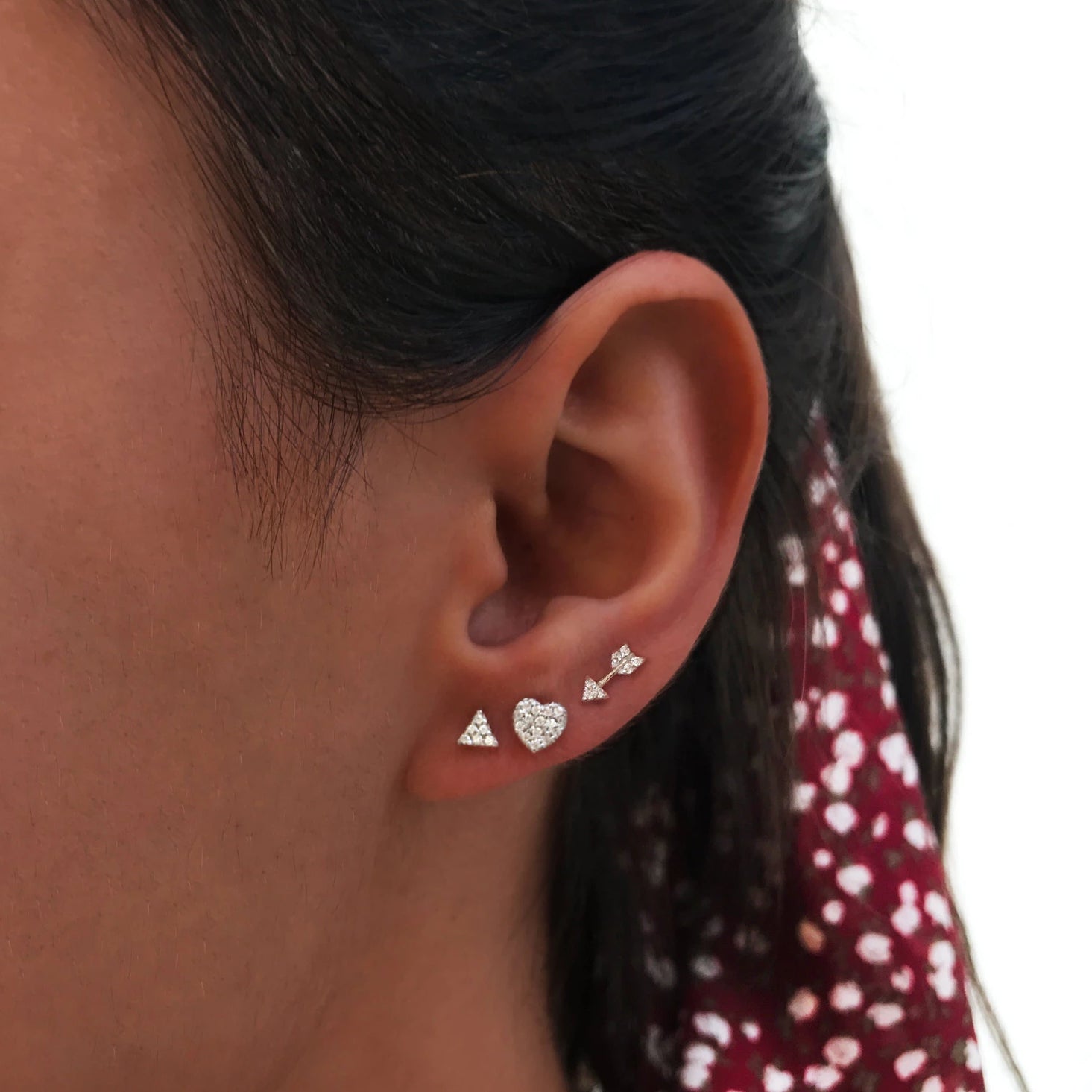 Pendientes Love Diamonds Plata, Pendientes Arrow y Triangle AB Diamonds Plata