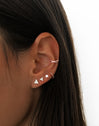 Pendientes Triangle AB Diamonds Plata combinado con el Pendiente Spiral Star e Ear Cuff Cross