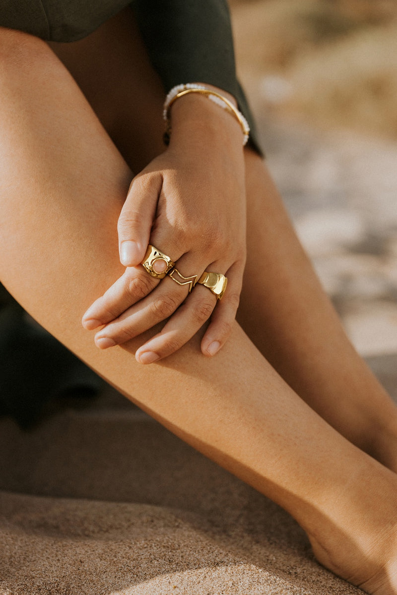 Double Peak Gold Ring