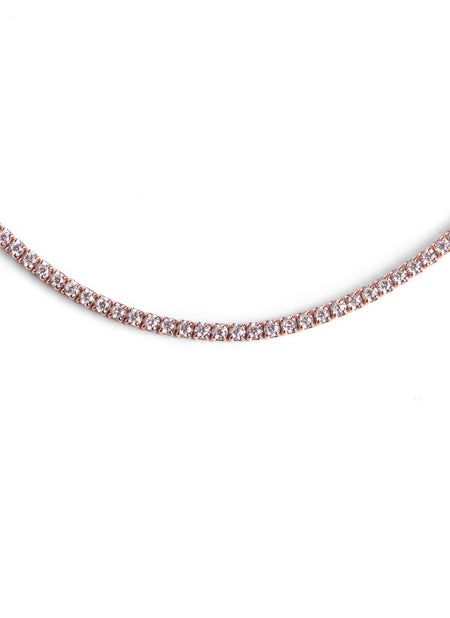 Collar Riviere Spark Plata Baño Oro Rosa