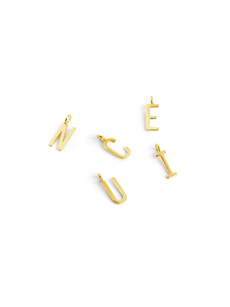 Initial Personalized Letter Necklace A Silver 18kt Gold Plated