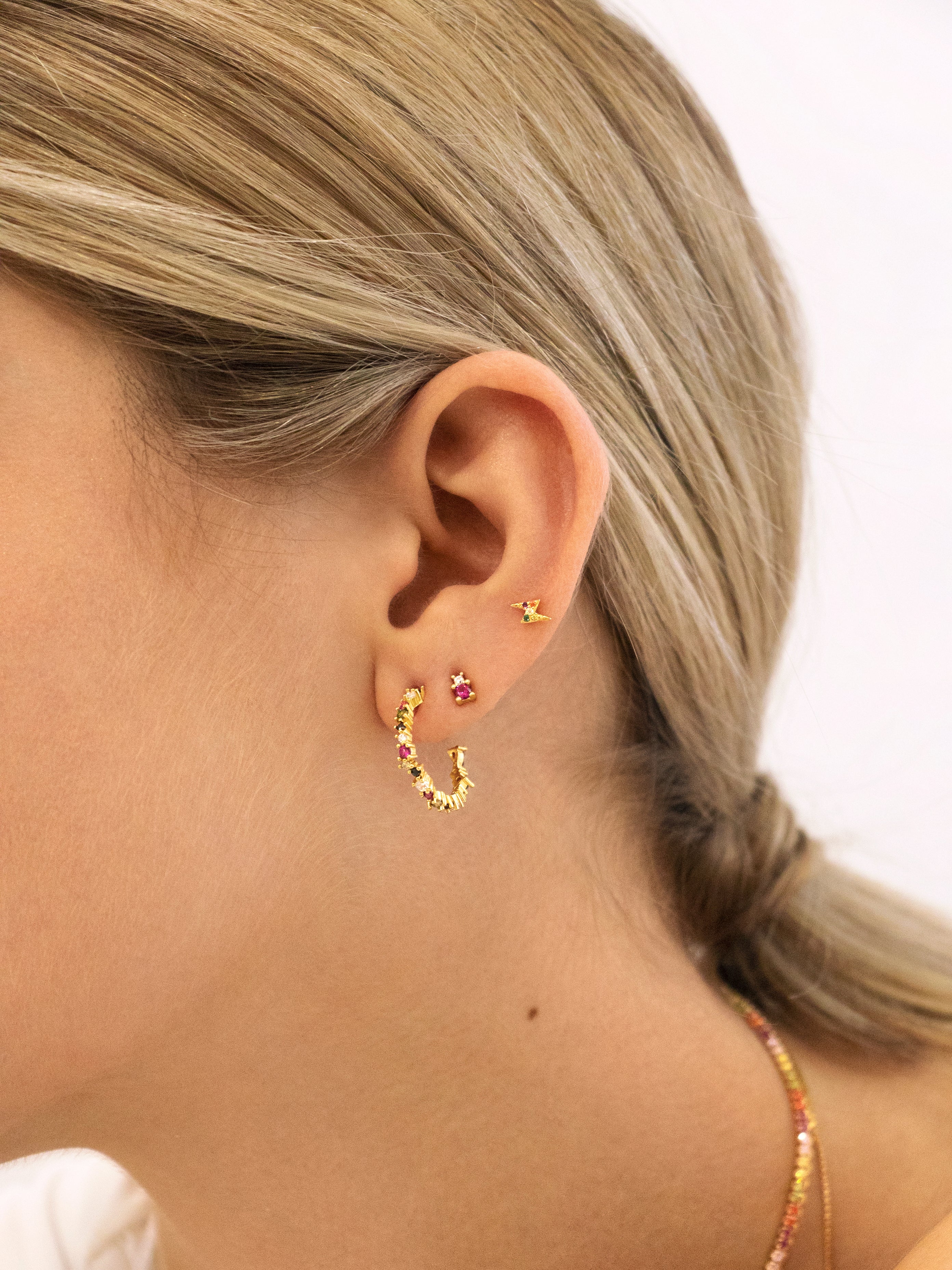Pendientes Aro Estellar Colors Oro