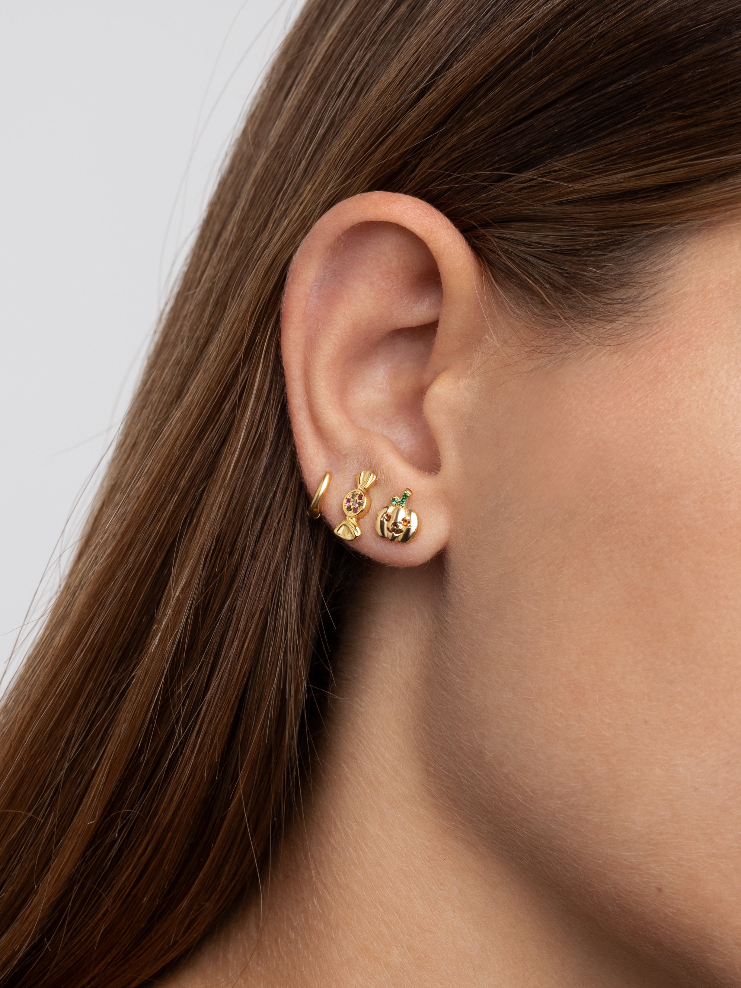 Boo Pumpkin Gold Single Earring