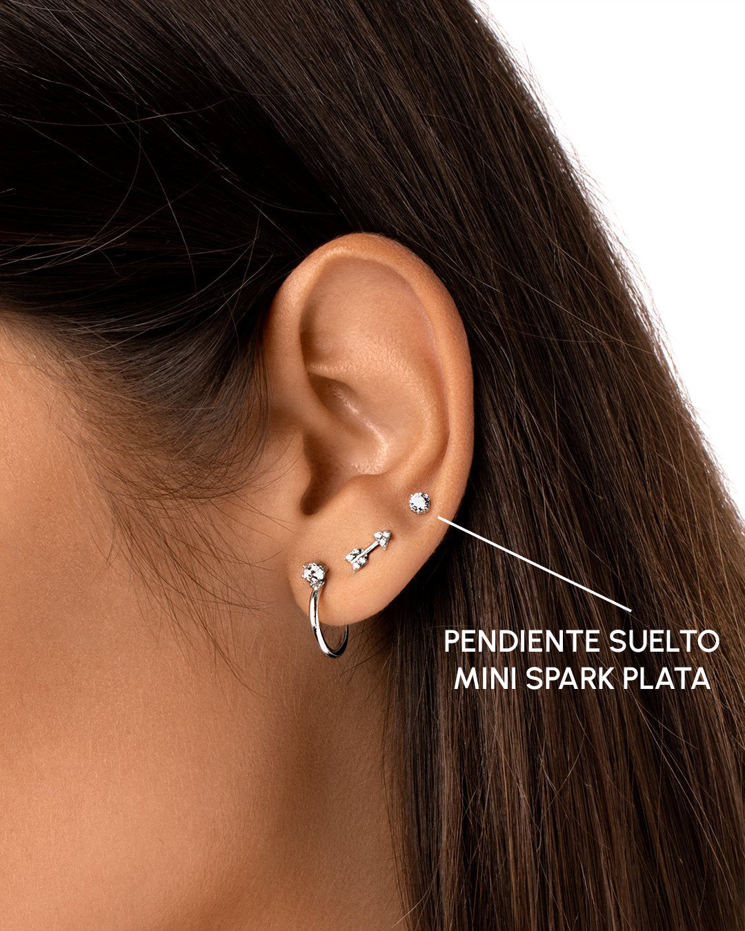 Mini Spark Silver Single Earring