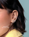 Cleo L Silver Hoop Earrings