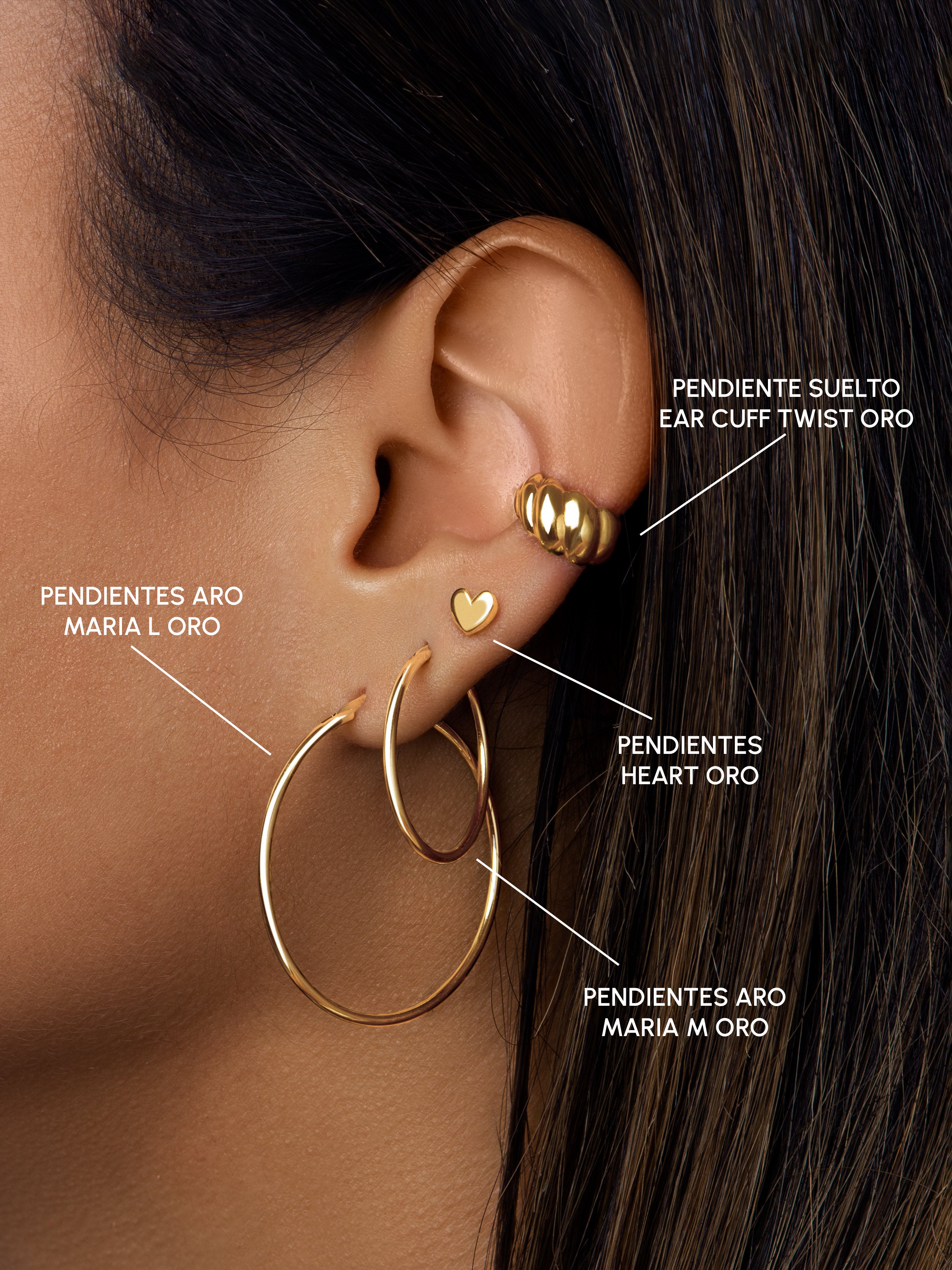 Hearts Gold Earrings