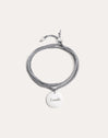Dream Dark Grey Personalized Silver Bracelet