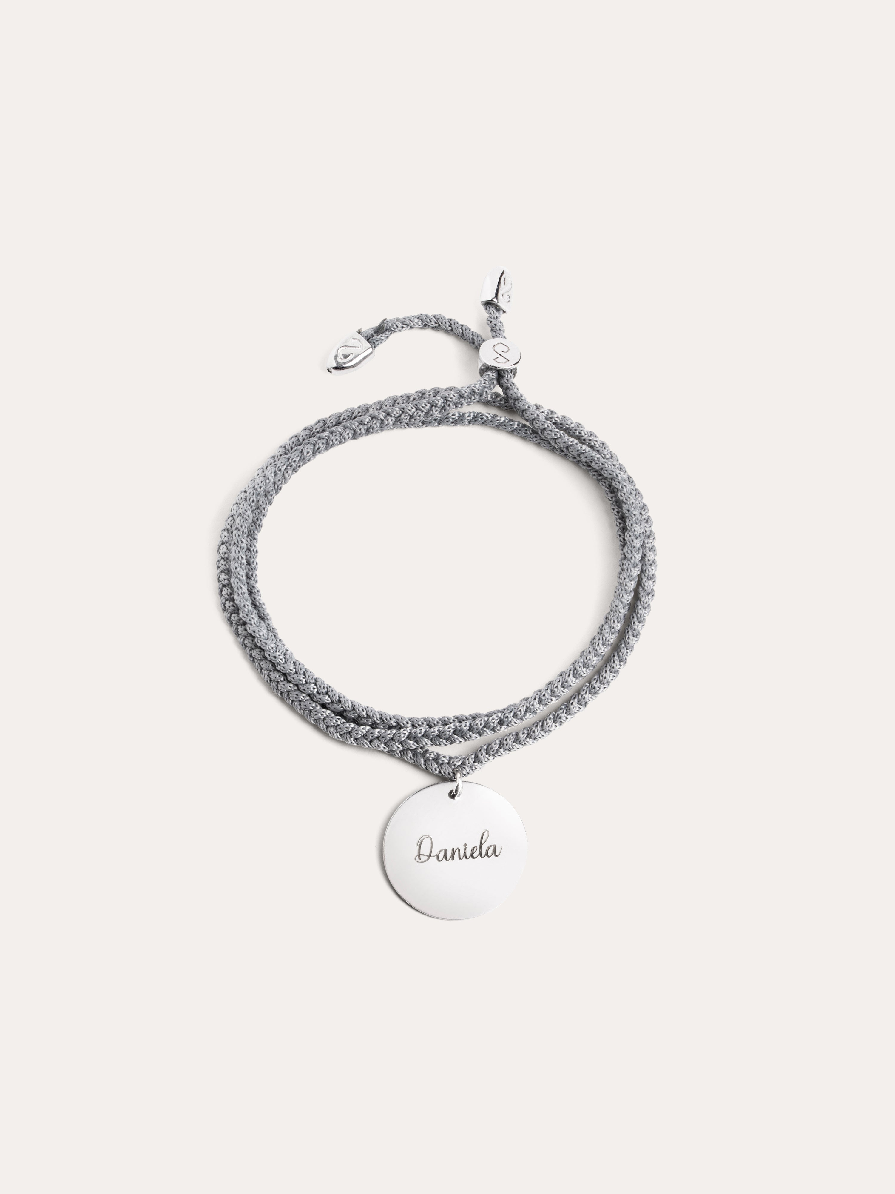 Dream Dark Grey Personalized Silver Bracelet