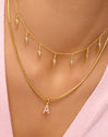 Collar Mini Rayos Sparks Plata Baño Oro