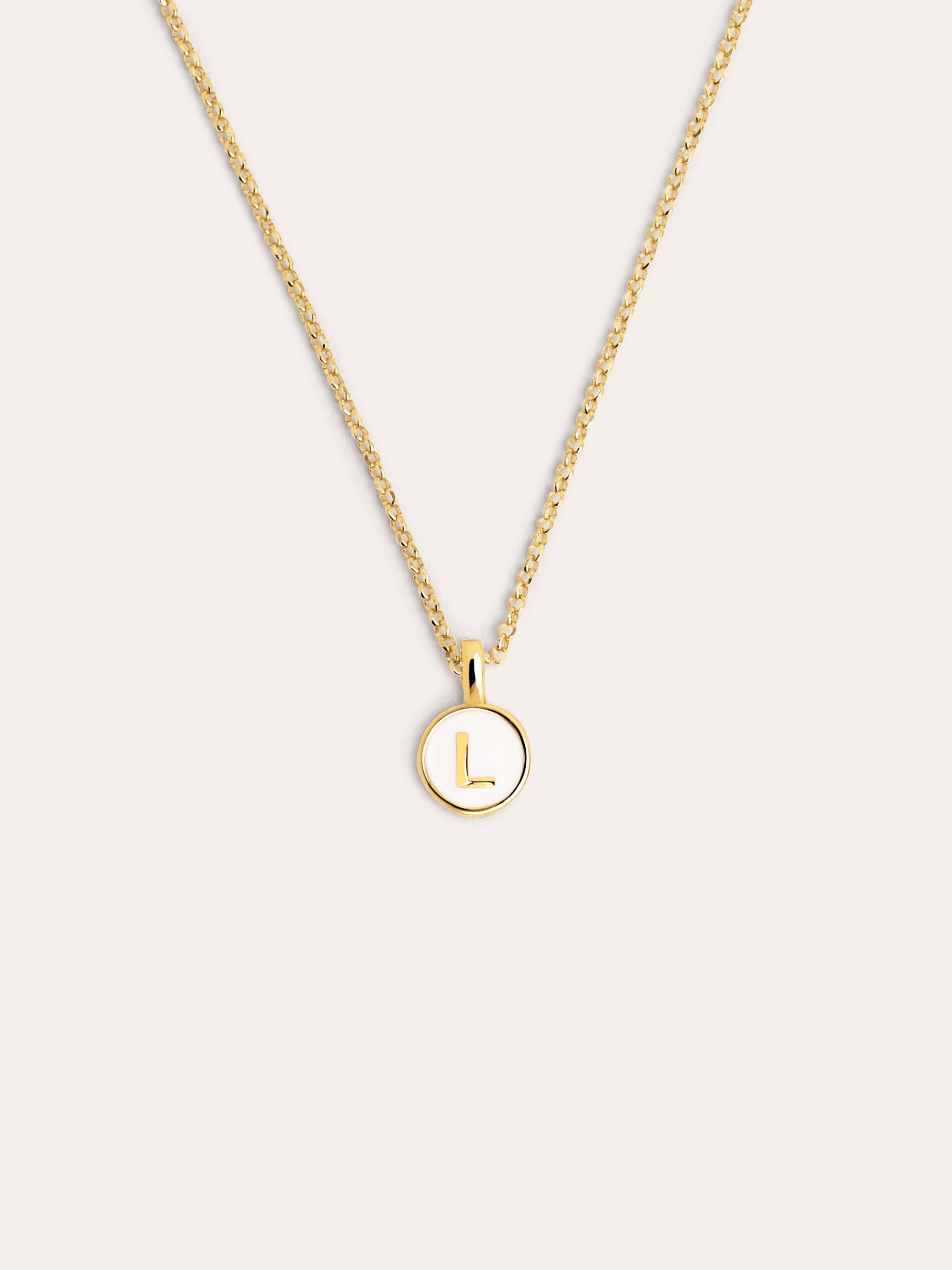 Letter Rainbow Enamel Gold Necklace