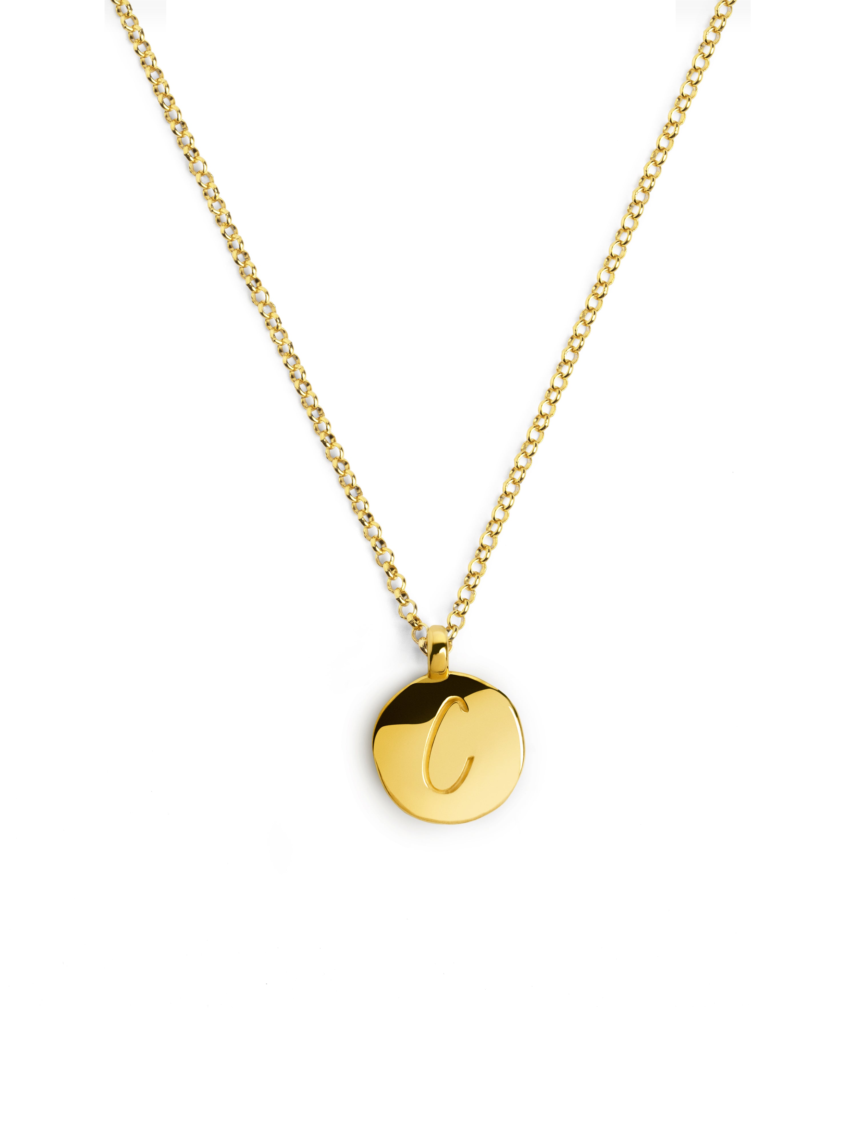 Stamp Letter Personalized Gold Necklace