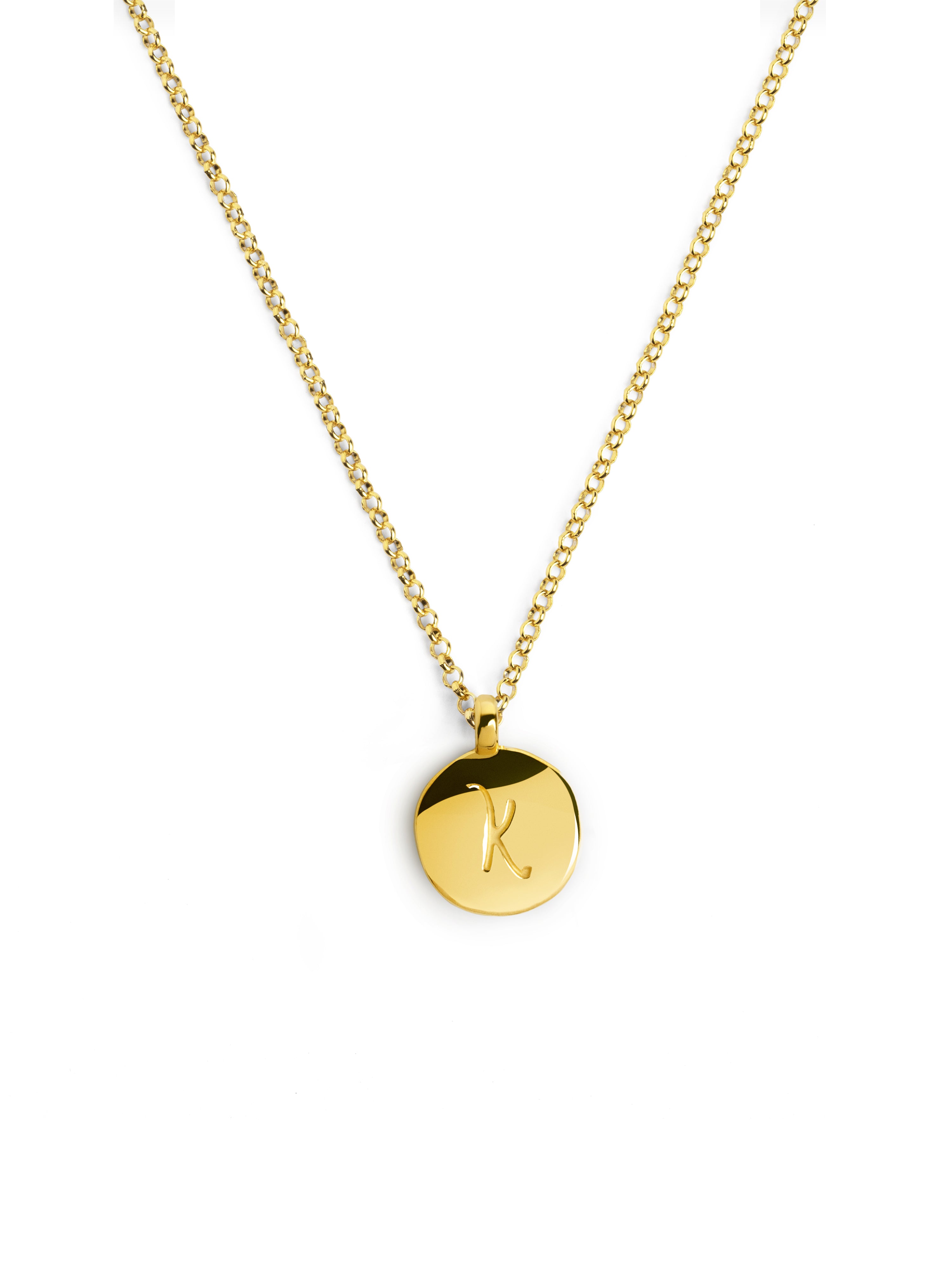 Stamp Letter Personalized Gold Necklace