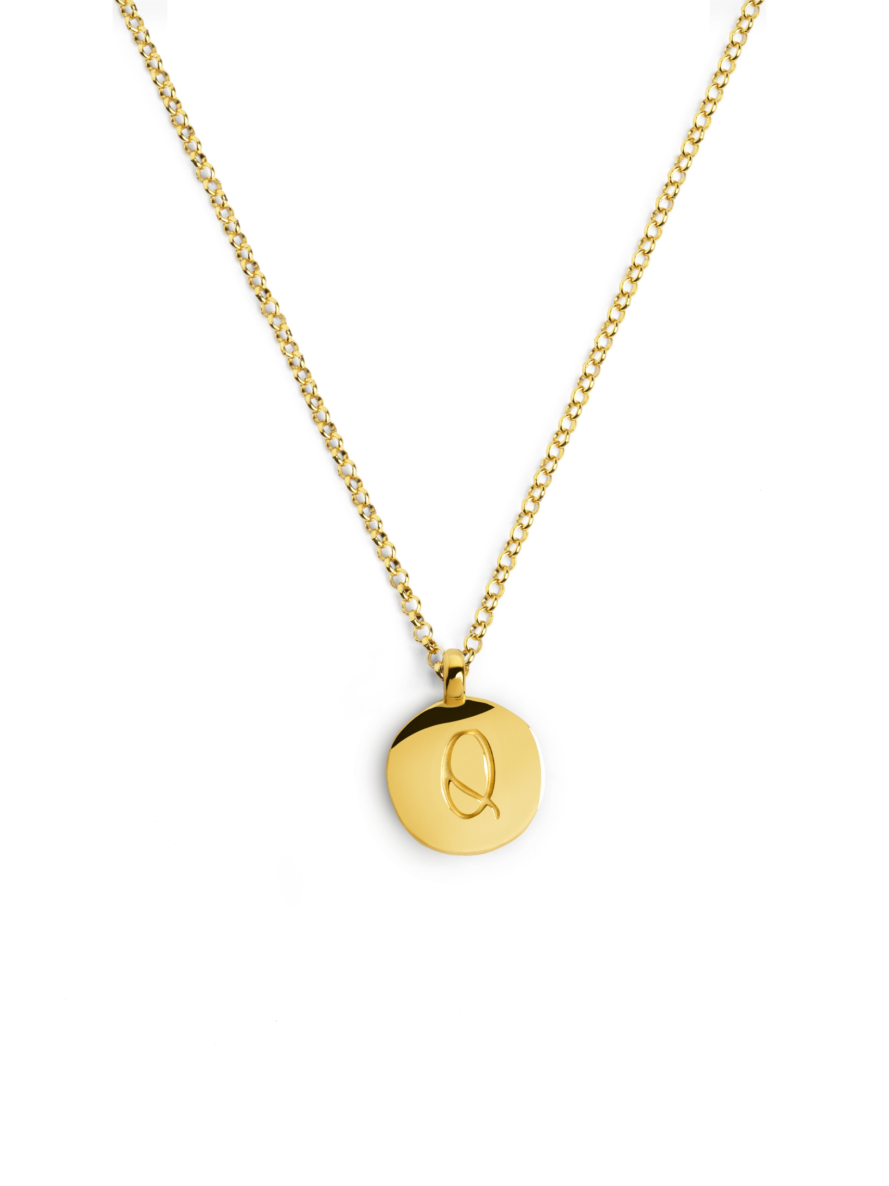 Stamp Letter Personalized Gold Necklace