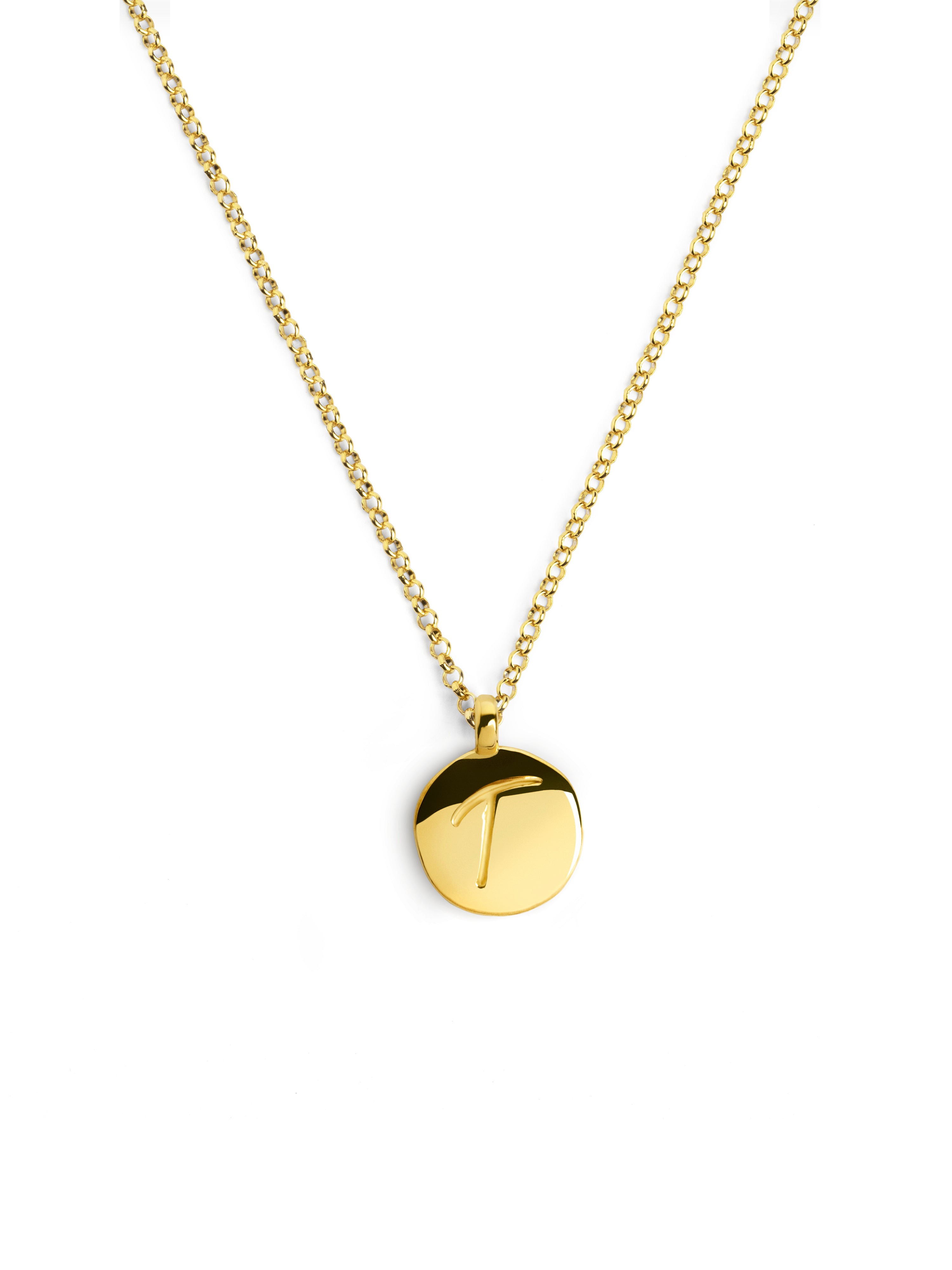 Stamp Letter Personalized Gold Necklace