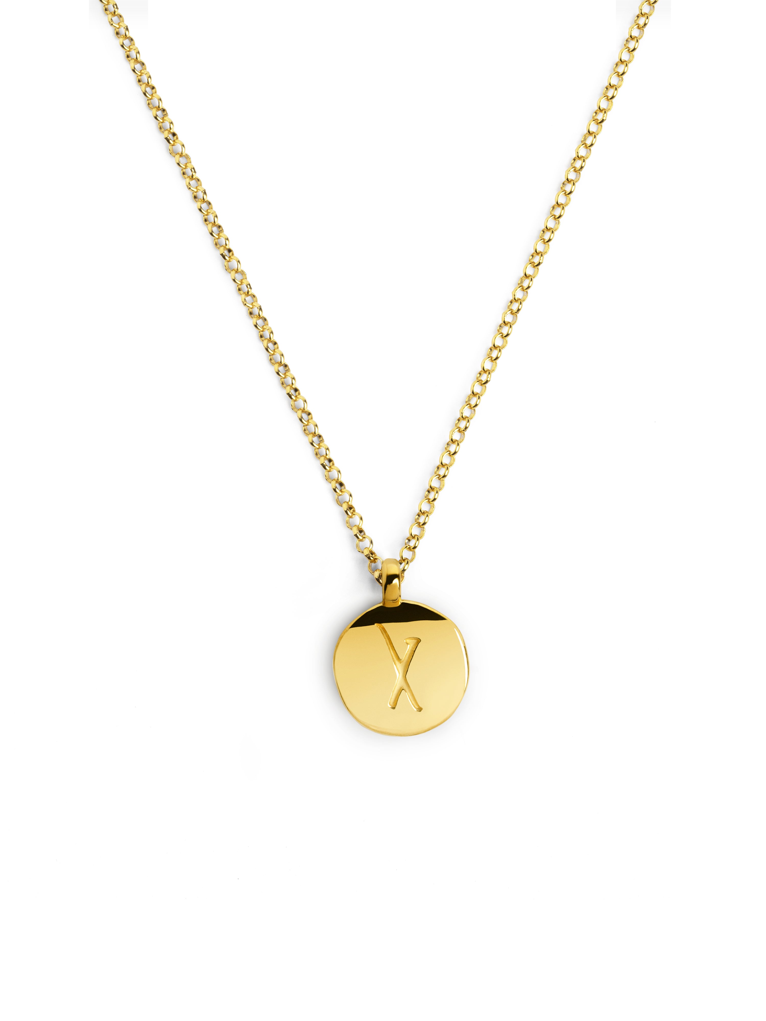 Stamp Letter Personalized Gold Necklace