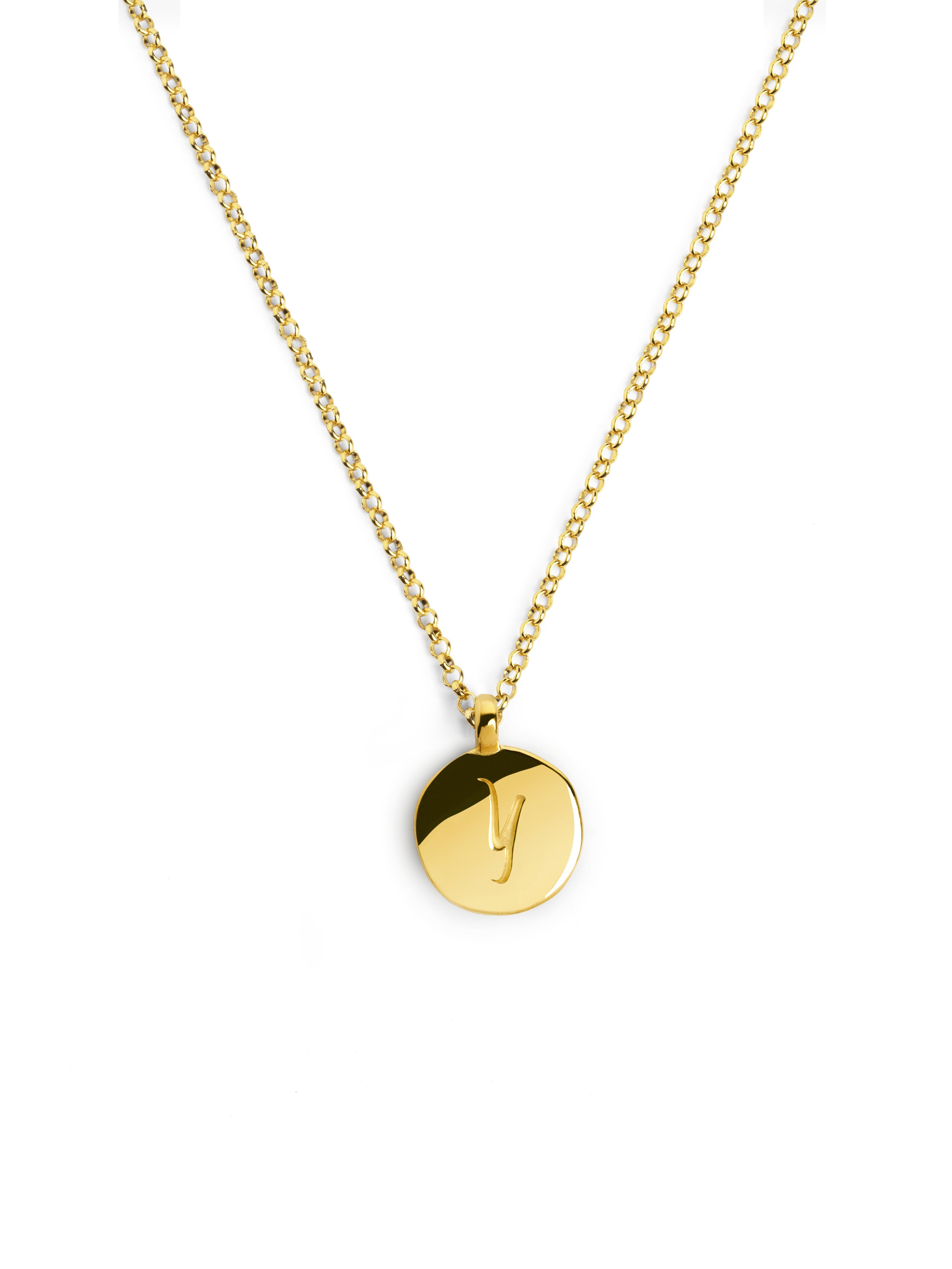Stamp Letter Personalized Gold Necklace