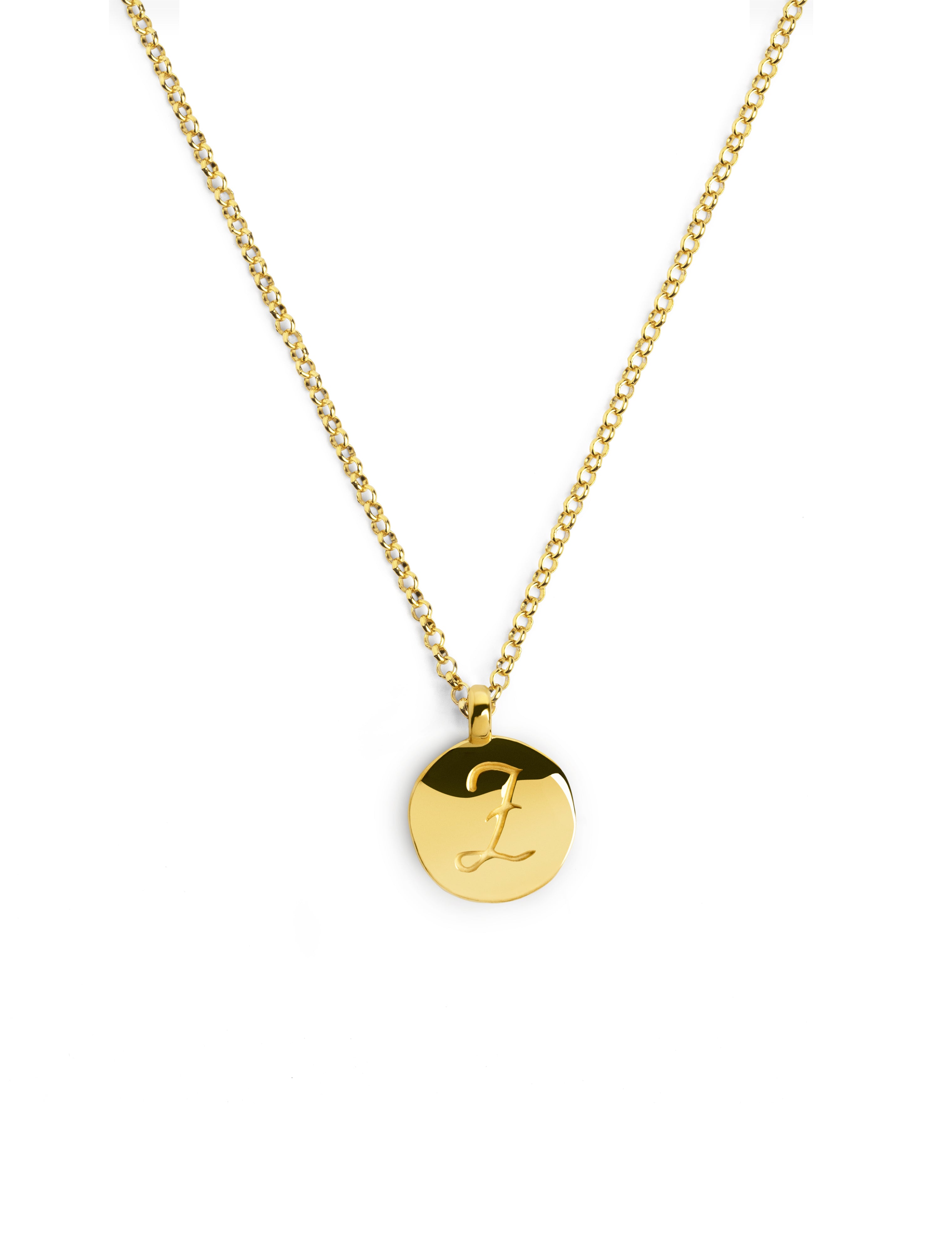 Stamp Letter Personalized Gold Necklace