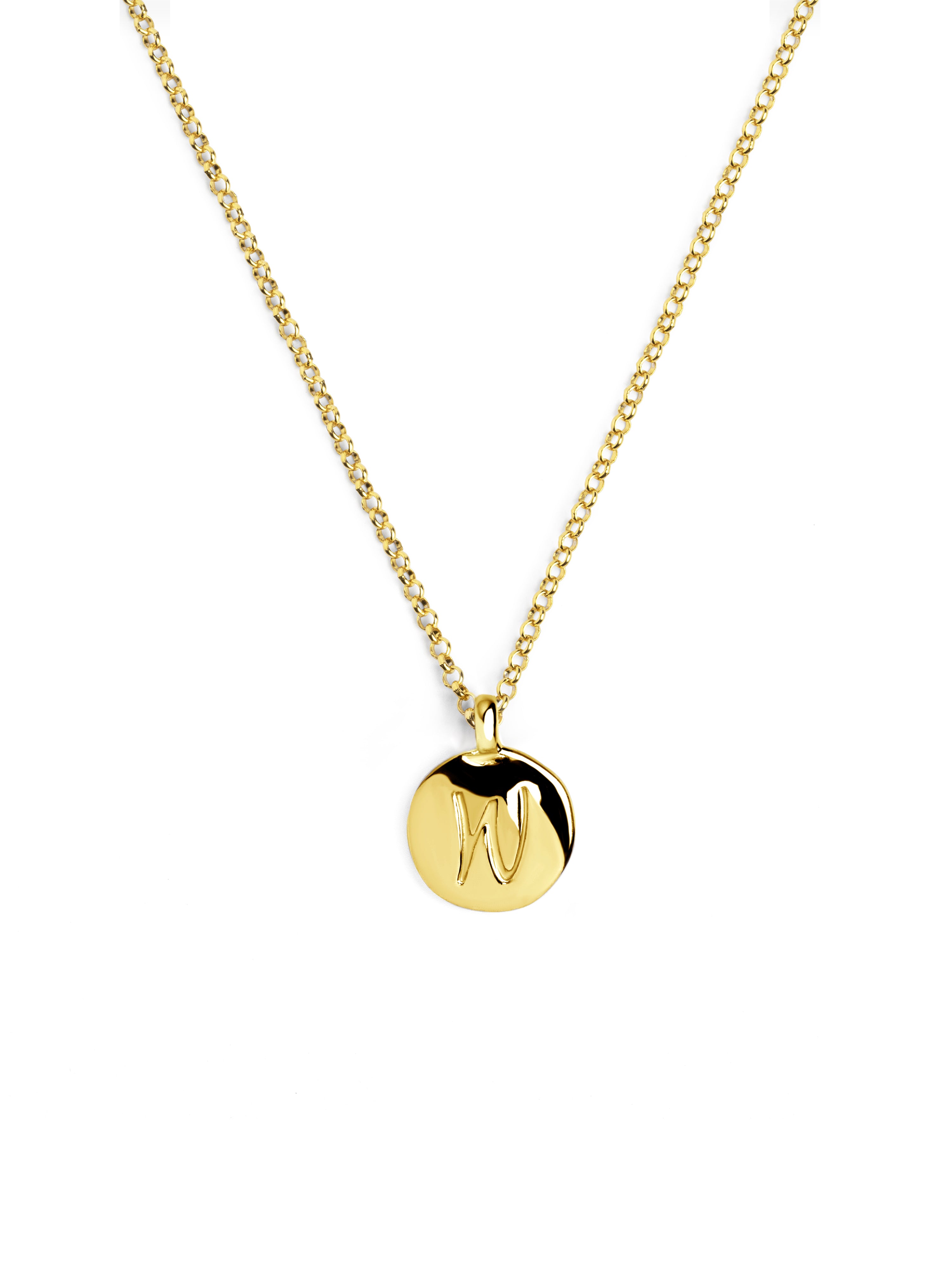 Stamp Letter Personalized Gold Necklace