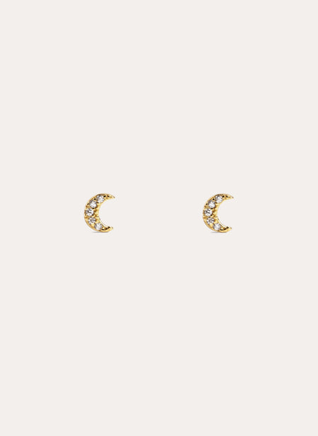 Kids Moon Spark Gold Earrings
