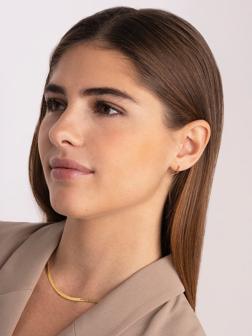 Pendiente Suelto Aro Grace Oro Amarillo 9kt con Rubíes