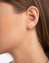 Grace 9kt White Gold Single Hoop Earrings with Rubies