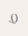 Pendiente Suelto Aro Grace Oro Blanco 9kt con Zafiros