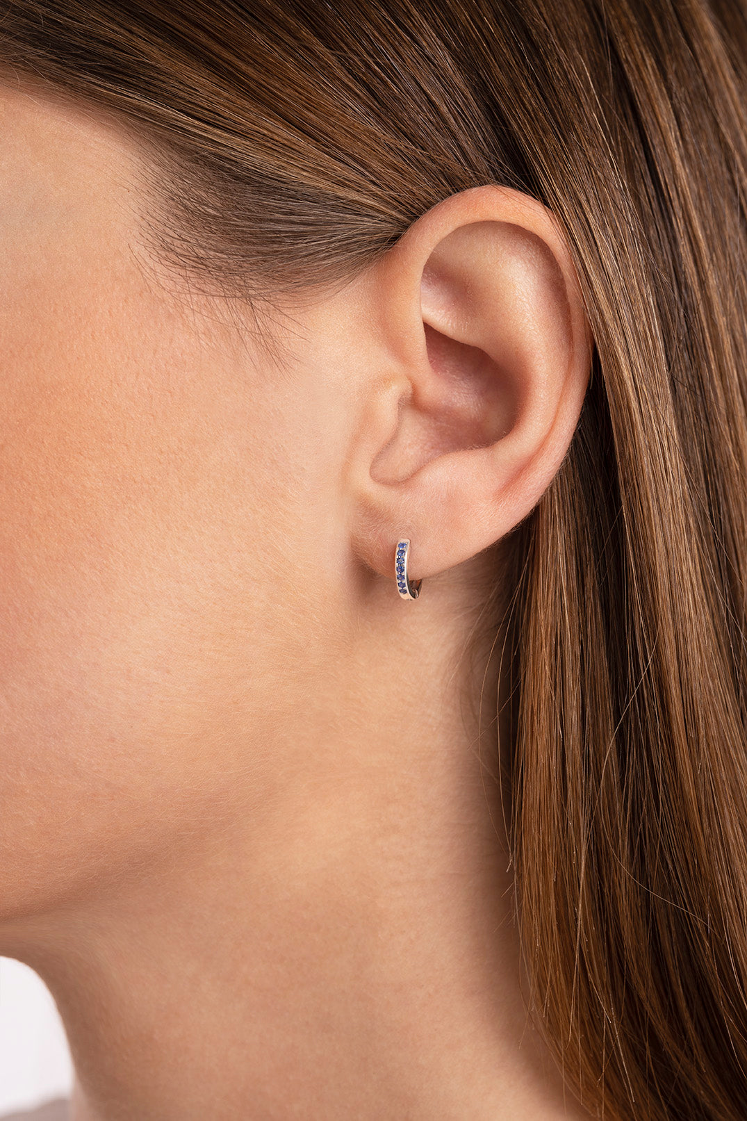Grace 9kt White Gold Hoop Earrings with Sapphires
