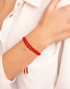 Personalized Red Letters Gold Bracelet