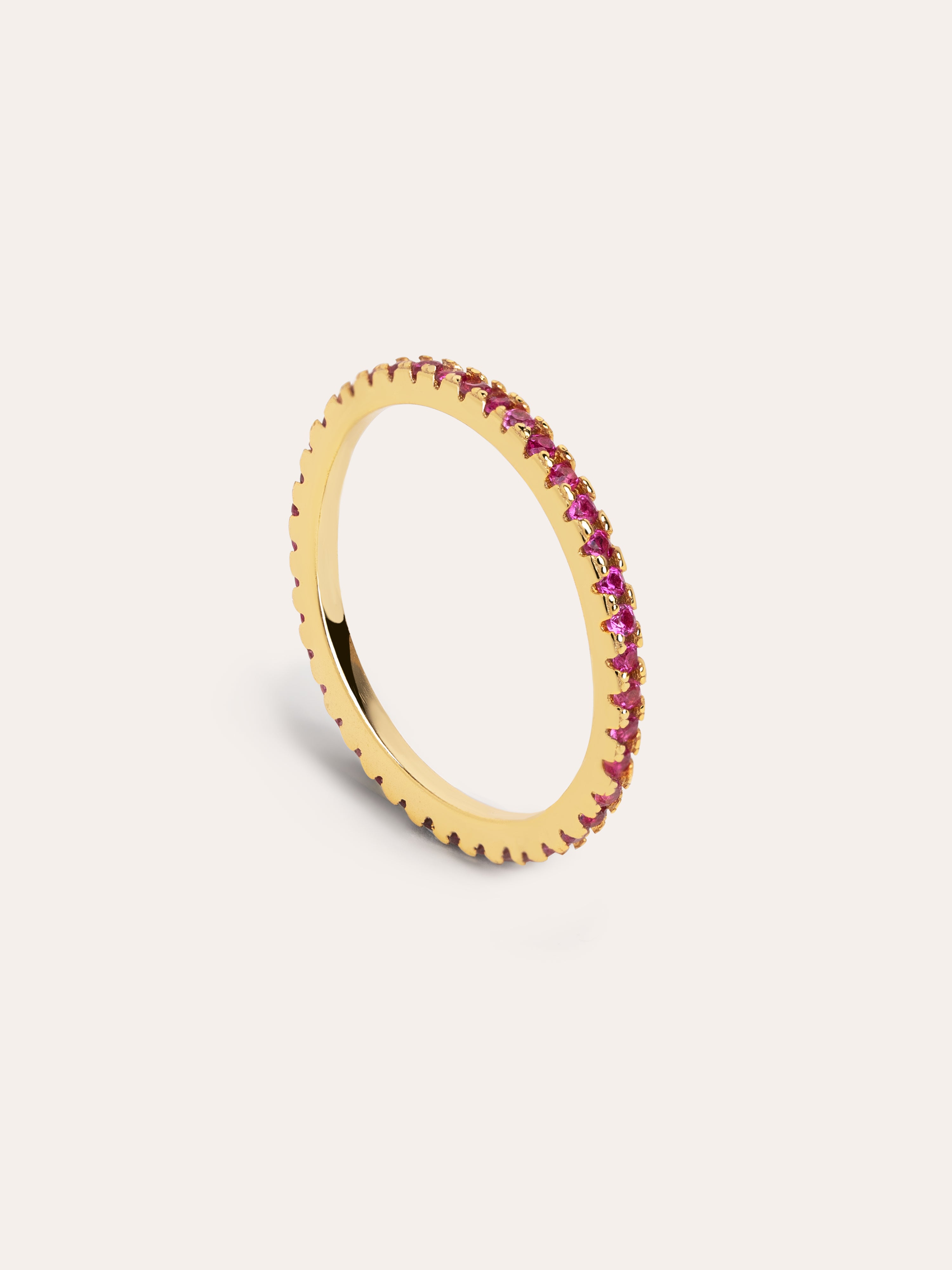Cleo Raspberry Gold Ring