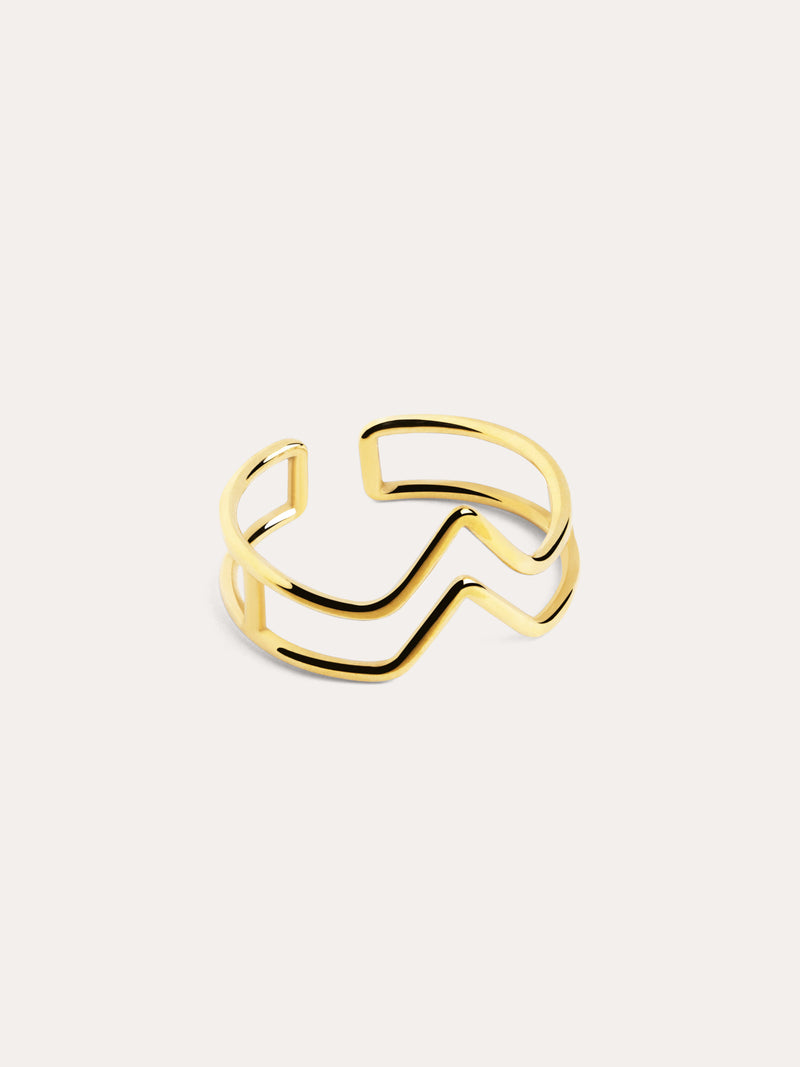 Double Peak Gold Ring