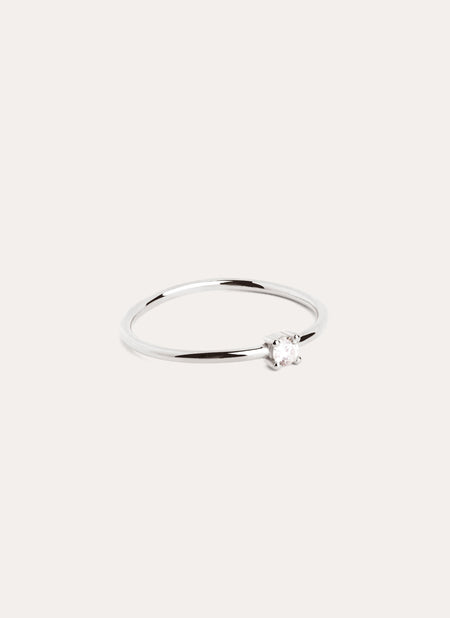 Single Spark Silver Ring