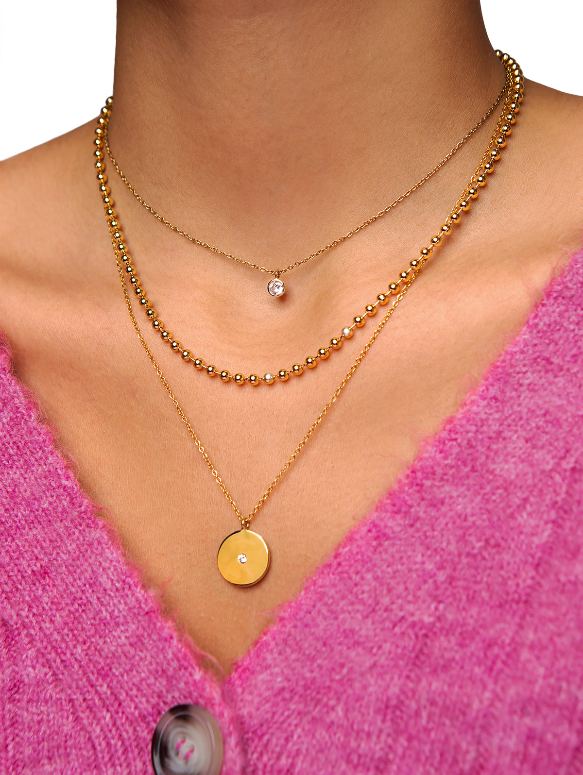 Single Diamond Gold Necklace SINGULARU