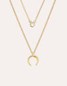 Diamond + Mini Moonset 2 Gold Necklaces Pack