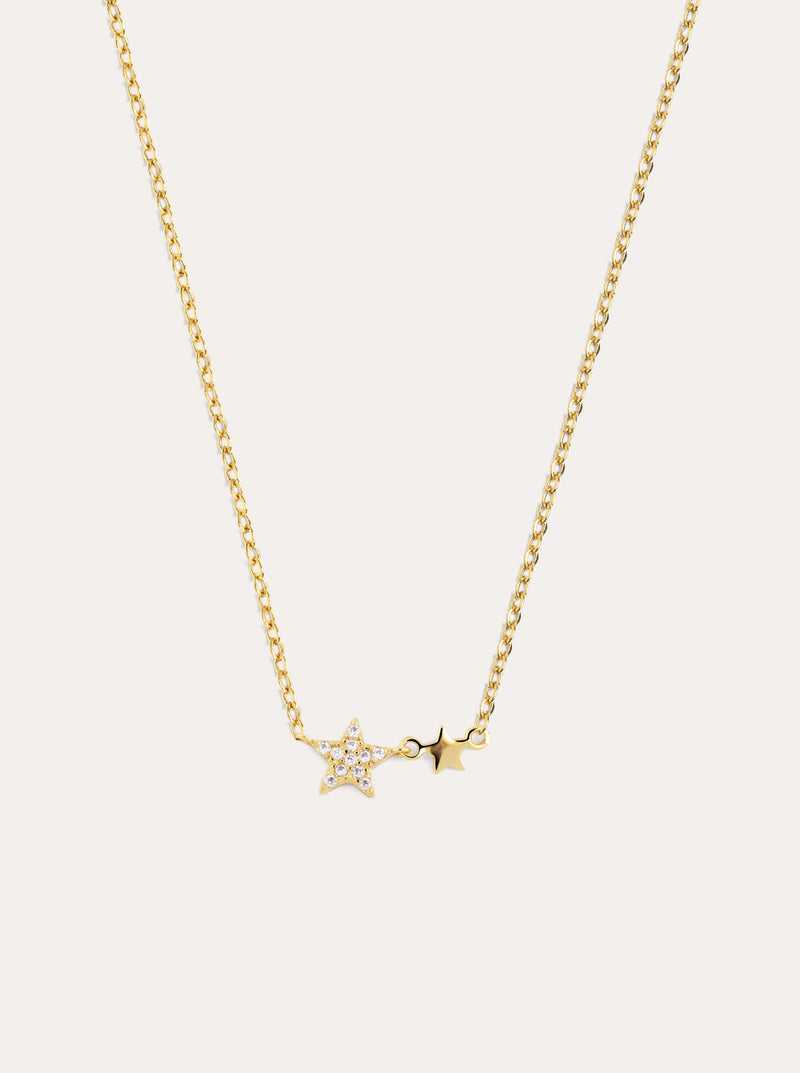 Duo Stars Gold Necklace